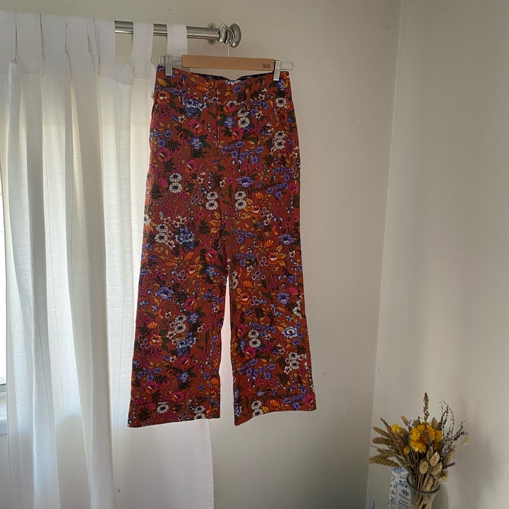 Maeve by Anthropologie Floral Culotte Wide Leg Pants